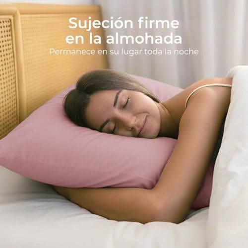 Funda Almohada 60x40 Algodón Reforzado (Pack de 2) - Rosa - Tela Apretada de 57 Hilos/cm² - Funda Almohada 40 x 60 - Certificación Oeko Tex - Dreamzie