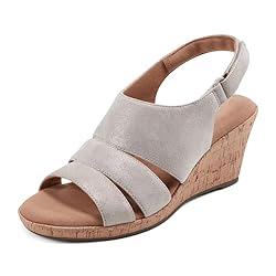 Rockport Women's Briah Sling Wedge Sandal, Taupe