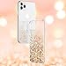 Maxdara Compatible iPhone 11 Pro Max Case, iPhone 11 Pro Max Glitter Case, Liquid Girls Women (Screen Protector) Bling Sparkle Luxury Pretty Phone Case for iPhone 11 Pro Max 6.5 inches (Gold Silver)