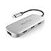 HooToo USB C Hub, 6-in-1 USB C Adapter with Ethernet Port, 4K USB C to HDMI, 100W Power Delivery, 3 USB 3.0 Ports for MacBook/Pro/Air & Type C Windows Laptops - Silver