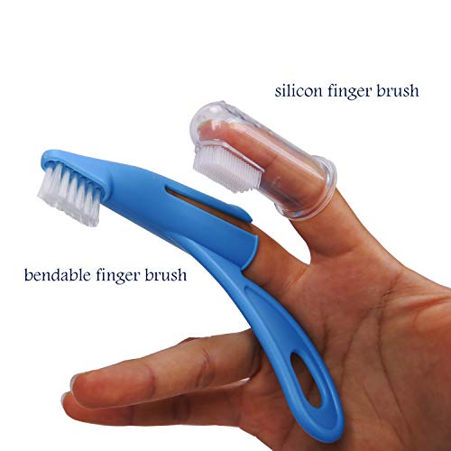 NICO SEE WONDER Dog Toothbrush Cat Dental Care Kit, 6 PCS Soft Bristles Pet Set with Cats & Dogs Finger Brushes, Long Handle Toothbrushes for Small Breeds - Thumbnail 4