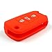 MOKIE Silicone Remote Key Case Fob Cover 3 Button Remote Fob for KIA Sportage Soul Rio Optima Red