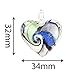 BodyJ4You Fused Glass Handmade Pendant Swirl Heart and Starfish Necklace 6 Pieces Set