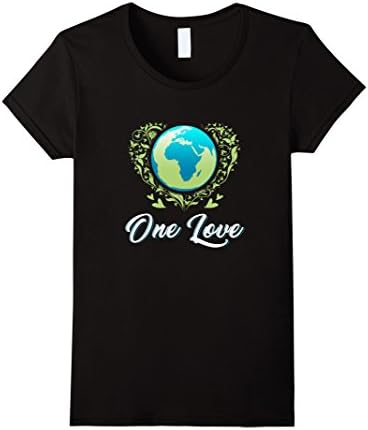 Women's Happy Earth Day Heart Tshirt Large Black