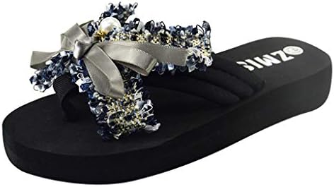 Daylin Women's Ladies Comfortable Casual Bowknot Home Wedges Beach Shoes Sandals Flip Flops Slippers