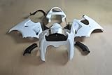 Wotefusi Brand New Motorcycle ABS Plastic Unpainted Polished Needed Injection Mold Bodywork Fairing Kit Set For Kawasaki Ninja ZR6R ZX-6R 636 2000 2001 2002 ZZR600 White Base Color