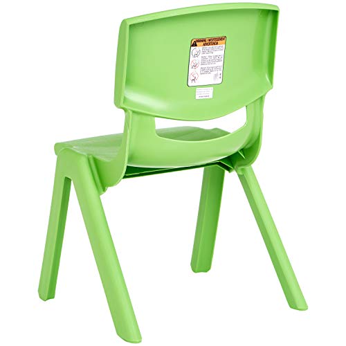 Amazon Basics 10 Inch School Classroom Stack Resin Chair, Green, 6Pack