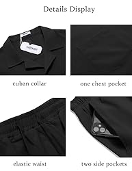 COOFANDY Men's 2 Pieces Short Sets Shirts Short