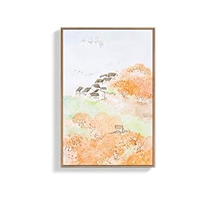 Framed Canvas Wall Art for Living Room, Bedroom Fruits in Fence Canvas Prints for Home Decoration Ready to Hanging - 16x24 inches