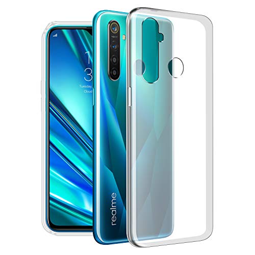 Fashionury Flexible Ultra Slim Fit Transparent Soft Silicone Shockproof Back Cover for Realme 5/ Realme 5s/ Realme 5i Ba