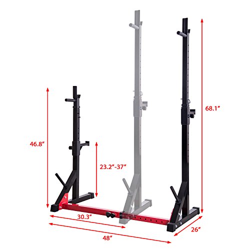 Ollieroo MultiFunction Barbell Rack Height Adjustable Dip Stand Gym