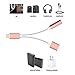 2 in 1 Lightning to 3.5mm Audio Adapter, ADABUNNY Lightning Charger, Lightning to 3.5mm Aux Headphone Jack Adapter for iPhone 7/7 Plus [No Calling Function and No Music Control] (2 in 1-Rose Gold)