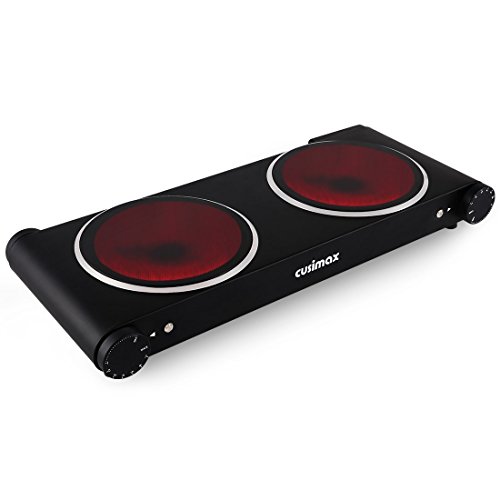 Cusimax CMIPB180 1800W Infrared Cooktop,Ceramic Double Countertop