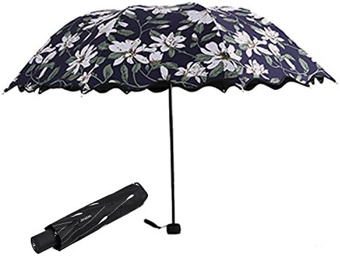 Jenabee® Blooming Flower Black Vinyl UV Protective Canopy Parasol UPF 40+ Sun Block Umbrella Summer Shady Sun Umbrella