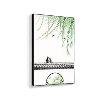 Framed Canvas Home Artwork Decoration Antique Plant Canvas Wall Art for Living Room, Bedroom - 16x24 inches