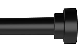 POSKENA Black Curtain Rods for Windows 28 to 48 Inch(2.3-4ft), 5/8 Inch Diameter Heavy Duty Metal Small Curtain Rods with Brackets, Modern Decorative Drapery Rods, Window Curtains Rod