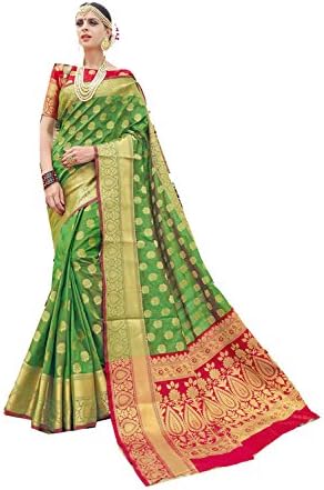 Asmafashion Store Indian Sarees for Women Wedding Designer Party Wear Traditional Green Saree.