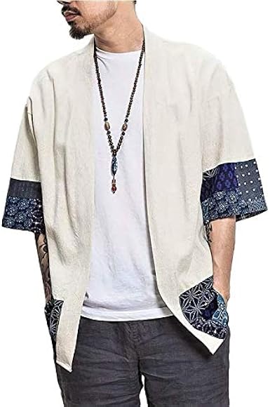 Amazon 夏服 メンズ 麻 羽織 和風 和式 綿麻 和装 綿 はんてん 作務衣 涼しい 夏祭り 和服 着物 法被 浴衣 甚平 ジャケット 甚平 通販