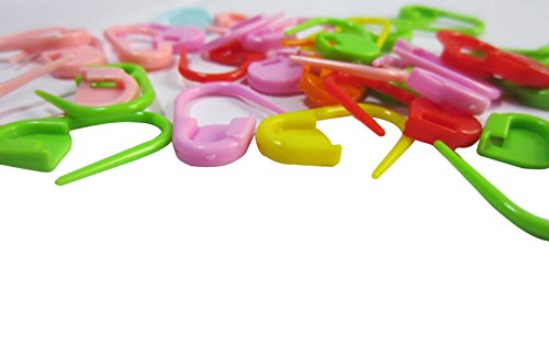 Knitting Stitch Counter | LeBeila Crochet Locking Stitch Markers Mix Multi-Colored Stitch Needle Clip/Safety Pins for Knitting & Baby's Clothing Usage(Color Ship Randomly) (50PCS)