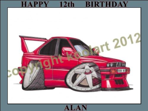 50 Bmw M3 0 Evo Rouge Koolart 03 Personnalise 10 X 7 5 Decoration De Glacage
