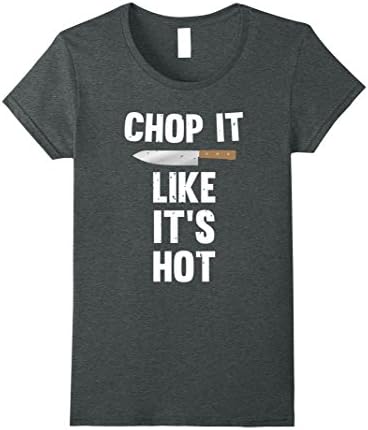 Womens Chop It Like It's Hot Chef Knife T-Shirt XL Dark Heather