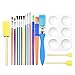 BTNOW 15 Pieces Art Paint Brushes Set Kid Starter Kit One Color Palette Acrylic, Oil, Watercolors