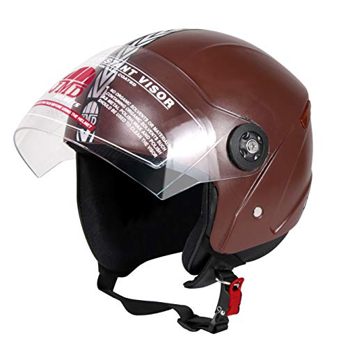 JMD HELMETS Wonder New open face helmet (Medium, Chocolate Brown)