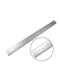 Shinwa   Regla de 300 mm rígida (25 mm x 1 mm), de acero inoxidable en cromo satinado sin reflejo para operario o ingeniero. Regla con graduación en mm y 0,5 mm. Modelo 13013