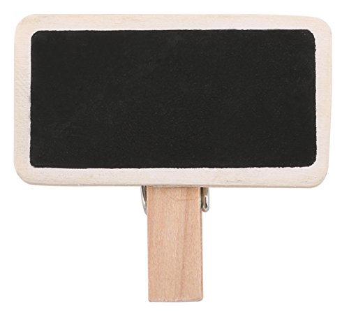 Dedoot 100pcs Mini Rectangle Chalkboard Decorative Wooden Chalk Board Clip, Message Chalk Board Signs Labels Clips for Wedding Kitchen Party Decor Note Taking - Thumbnail 7