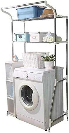 ランドリー収納 祝開店大放出セール開催中 洗濯機ラック 省スペース収納ラックアジャスタブルブラケット2層ワイヤーラック棚ユニットバスルーム収納ラック