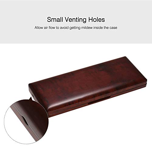 Wooden Reed Case with Inner Soft Cloth Instrument Accessories Container Reeds Holder Storage Box for 11pcs Bassoon Reeds Redwood