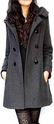 [Kayiyasu] ロングコート トレンチコート チェスターコート レディース フード付き 大きいサイズ Aライン 秋 冬 春 黒 グレー S-5L