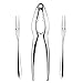 Seafood Tool Nutcracker Set, Line Winder Chrome Plated Zinc Alloy Lobster Openers Nuts Cracker, Multipurpose NutCrackers for Seafood like Lobster, Shell Fish, Crab Shells and Nuts Cracking (Silver)