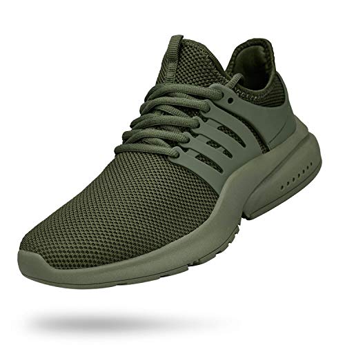 domirica Women Running Shoes Flyknit Athletic Gym Shoes Green 7 M Us