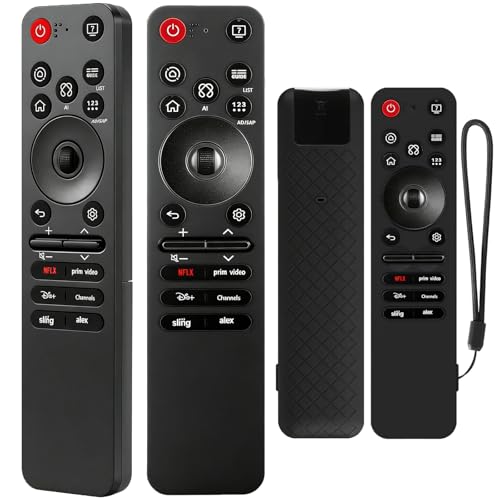 OSALOLO Control Remoto MR25GA Magic Remote Compatible con LG Smart TV 2025, Control Inteligente con AI, Puntero y Control por Voz, Negro, con Funda de Silicona