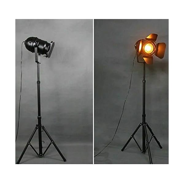L&WB Stativ Scheinwerfer Stehlampe,Retro Metall Stehleuchte E27 Fassung Max 38W Design Studiolampe, Einstellbare Höhe… – Bild 5