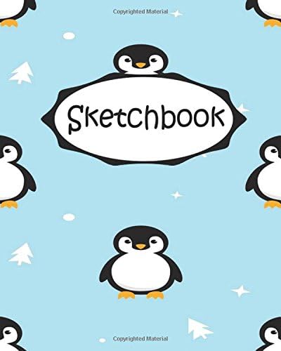 Sketchbook : Penguin: Socute : 110 Pages of 8" x 10" Blank Paper for Drawing (Sketchbooks) Paperback – January 14, 2018