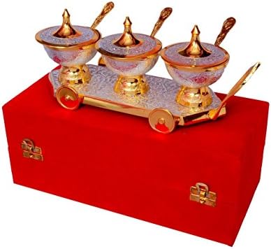 Gold And Silver Plated Trolly Pattern Mouth Freshner Holder