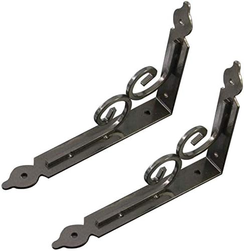 lqgpsx Decorative Shelf Bracket, 2 Pack All-in-1 Cast Iron Heavy Duty Corner Brackets Garden Pots Hooks Mail Box Bracket Wall Hanging with Screws