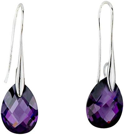 LuckJewelry Purple Angel Teardrop Dangle Earrings sparkling SWAROVSKI element Crystal for Women