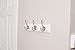 BirdRock Home Classic Hook Coat and Hat Rack | 3 Hooks | Wall Mount | White Finish | Satin Nickel Hooks