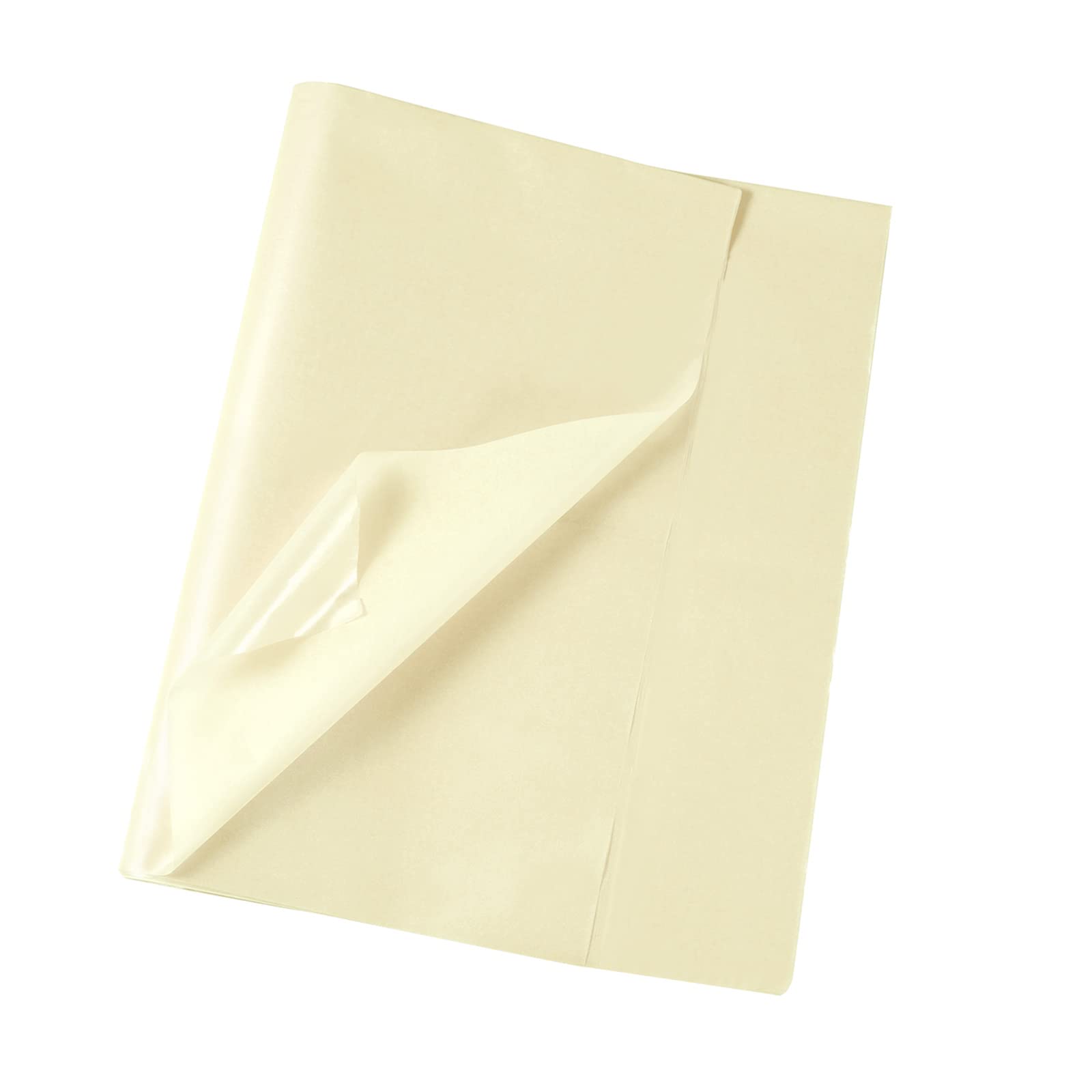 KINBOM 30 Sheets 19.7x13.8 Inch Tissue Papers, Metallic Color Tissue Paper Pearlescent Shimmer Paper Wrapping Tissue Paper for Holiday Birthday Party Decoration Wedding (Cream Yellow)