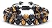 Hamoery 8mm Lava Rock Bead Anxiety Bracelet For Men Women Double Braided Rope Essential Oil Diffuser Bracelet(Lava Tiger Eye)