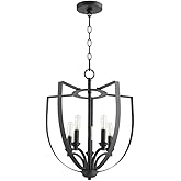 Quorum 8202-5-69 Transitional Five Light Chandelier from Dakota Collection in Black Finish,