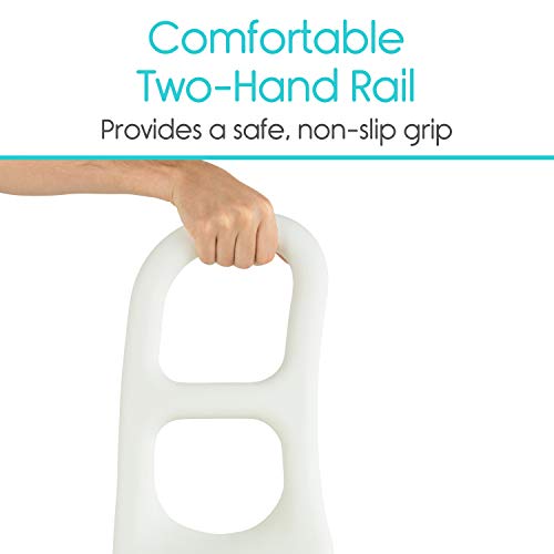 Vive Bathtub Rail - Heavy Duty Bathroom Tub Safety Rail for Elderly, Seniors, Handicap and Disabled - Clamp Railing Bath Support - Adjustable Shower Hand Grip - Handle Assist Grab Bar - Fits Most Tubs - Thumbnail 6
