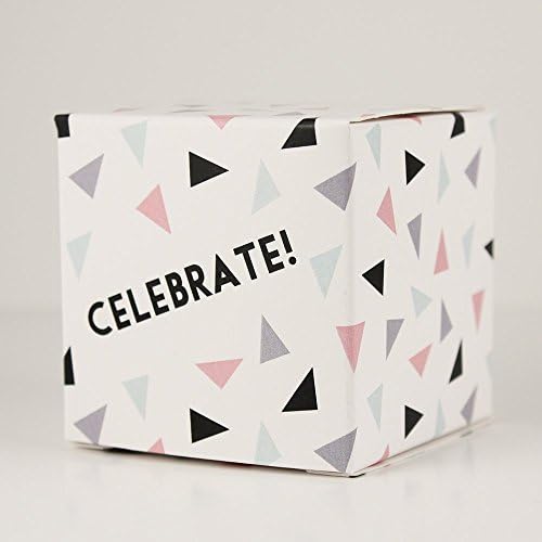 Made in USA - 2 Inch Cube Favor Box (2โx2โx2โ Printed Boxes) Wedding Favor, Birthday Favor, Baby Shower Favor, Bridal Shower Favor, Small Gift Box (50, Triangles Celebrate)