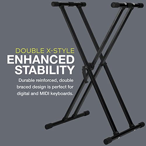 Knox Gear Adjustable Keyboard Stand Double X Folding Electric Piano