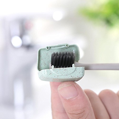 Yeefant 4 PCS Set Portable Travel Toothbrush Cover Wash Brush Cap Case Box|Keep Your Toothbrush Cleaning and Dry(Random Color)