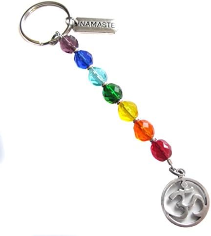 Seven Chakra Balance Om Ohm Aum Symbol Namaste Zen Reiki Yoga Meditation Key Chain Bag Charm