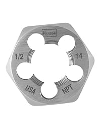 Hanson Báscula 7005 Acero de alto carbono hexagonal Taper Pipe 1 7 16" a través de die Flat Die 1 2" -14 NPT